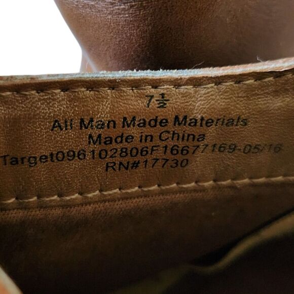 Dolce Vita Boots 7.5 Ankle Booties Block Heels Brown Faux Leather Side Zip - Picture 6 of 9